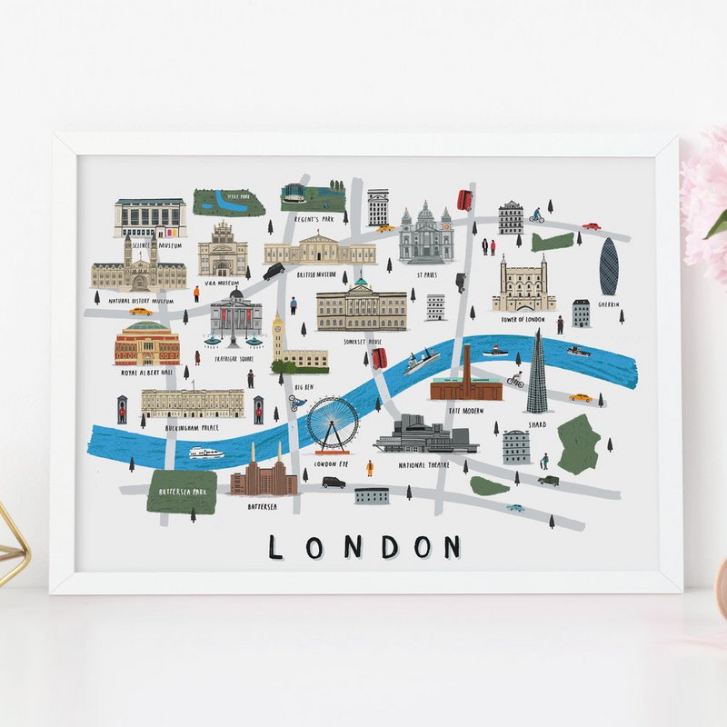 Impresión del mapa de Londres