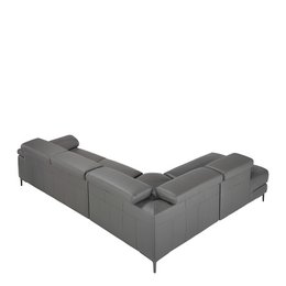 Hjørnesofa betrukket med gråt læder