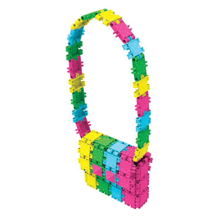 Clics building blocks– DURABLE TOYS made of RECYCLED PLASTIC (Made in Belgium)- Glitter building set 8 in 1