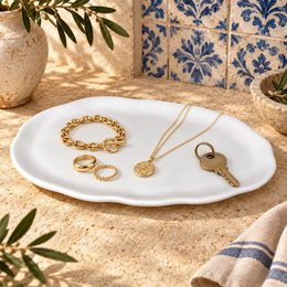 LAVORI Lago Maggiore – Handgemaakt keramisch decorblad, sieraden, sleutels