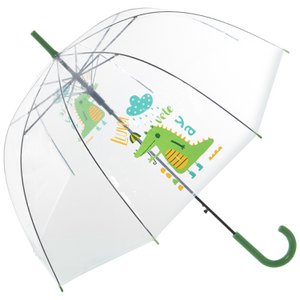 TRANSPARENT UMBRELLA DECORATED8 RODS CROCODILE _°85X84CM-AUTOMATIC OPENING LL85330