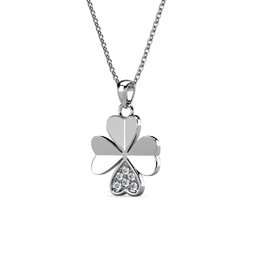 Pendenti con petali di trifoglio - Argento e cristallo