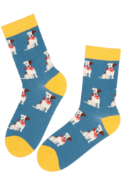 Calcetines de algodón con estampado de perros JACK RUSSELL