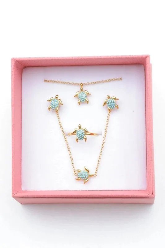 Parure de bijoux avec boîte en acier inoxydable