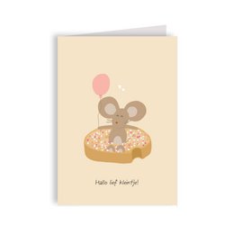Carte de voeux de naissance - Fille souris