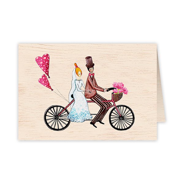 Let's come together Wedding Wooden folded greeting card
