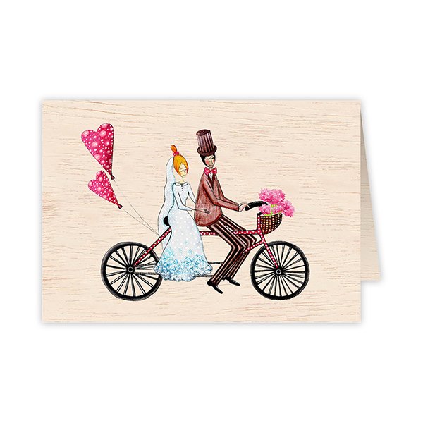 Let's come together Wedding Wooden folded greeting card