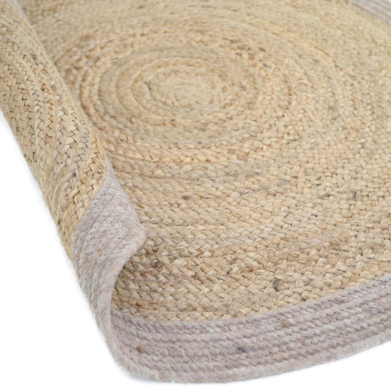 YHUKI TAUPE M jute & uld tæppe