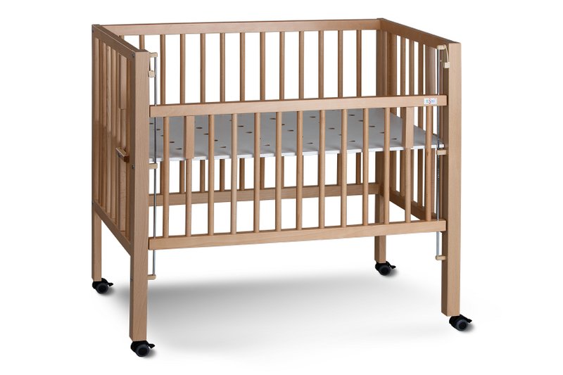 Łóżko boczne tiSsi® MAXI BOXSPRING naturalne 90x50 cm