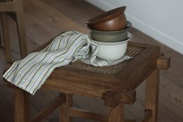 Ręcznik kuchenny (ręcznik do naczyń) / Liliowe paski, 100% len