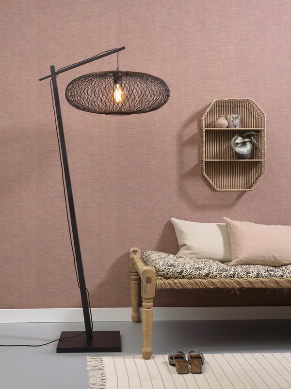 Vloerlamp Cango zw/kap zwart, S