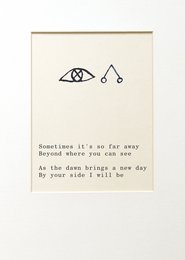 A5 card with text "Moments I'm There For You (ENG)" and simple line art illustration.