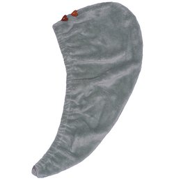 Sage green bamboo towel turban with snap closure. Soft, absorbent, and designed for drying hair after bathing.