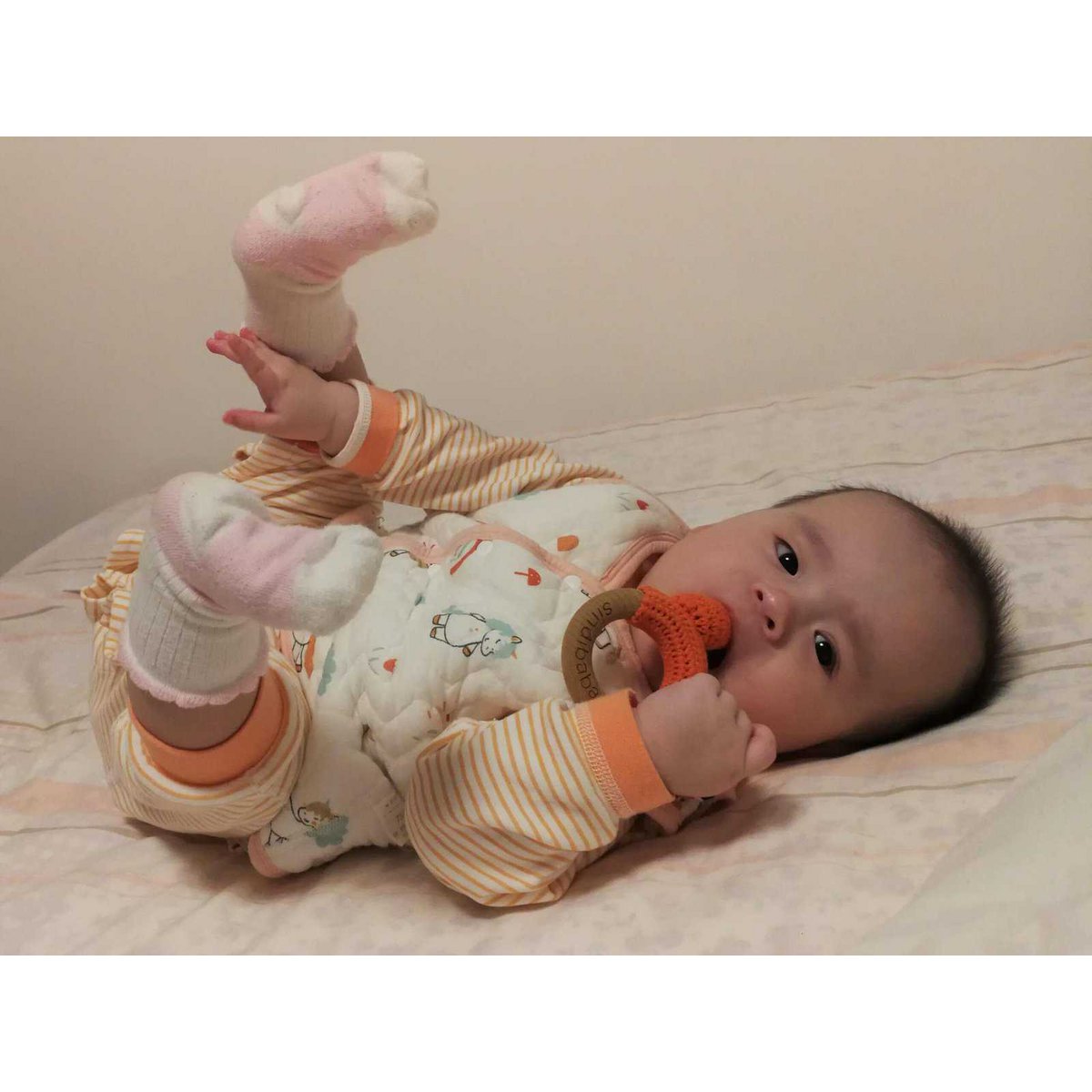 Crocheted grasping toy fox FRED (organic)