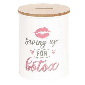 Money box Ø 10x13 cm Red Wood Cute Money box