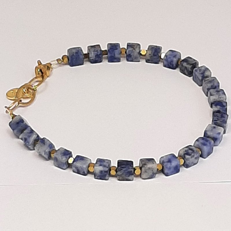 Baixa bracelet denim blue white 24K gold plated