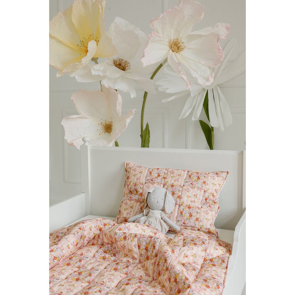 Ensemble de literie matelassée en coton pour les enfants «Spring Garden» - conception patchwork, petite taille