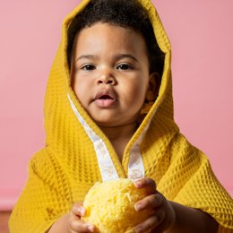Poncho Bagno Bambino Nido d'Ape Giallo Ocra
