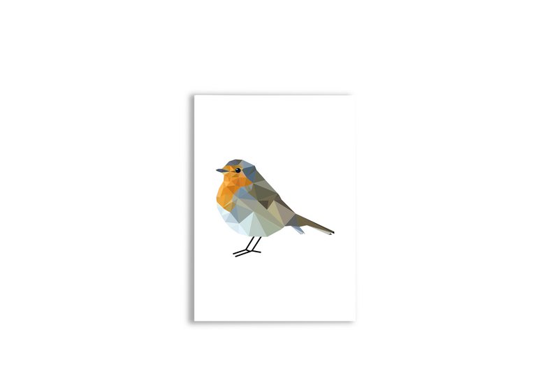 Lykønskningskort Robin med konvolut