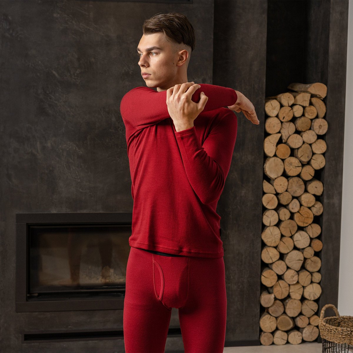 Men's Merino 250 Long Sleeve Crew Royal Cherry