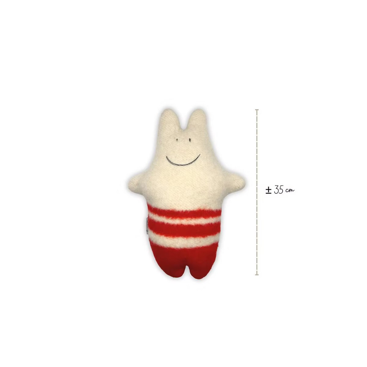 Baby Hippo knuffel - Vintage wollen deken - Rood Beige