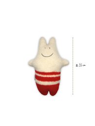 Baby Hippo krammetøj - Vintage uldtæppe - Rød Beige