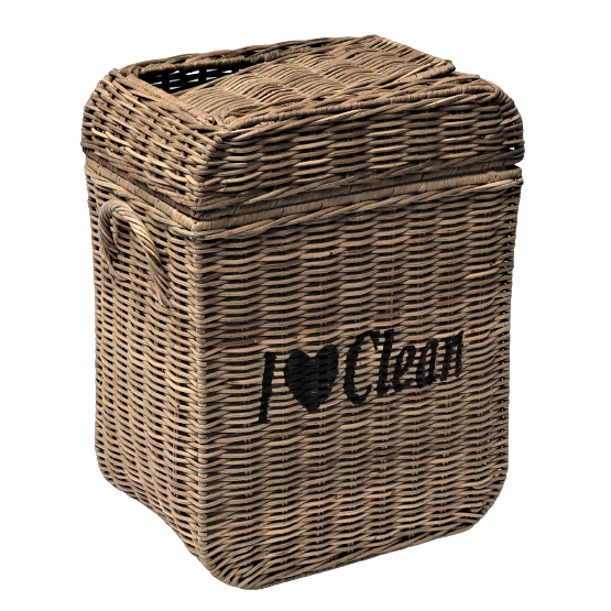 Kosz na śmieci z/pokrywą „I LOVE Clean”