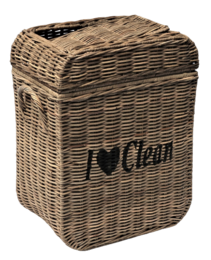 Waste basket   w/ cover ' ILOVE Clean '