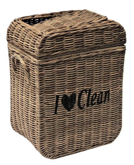 Abfallkorb mit Deckel „I LOVE Clean“