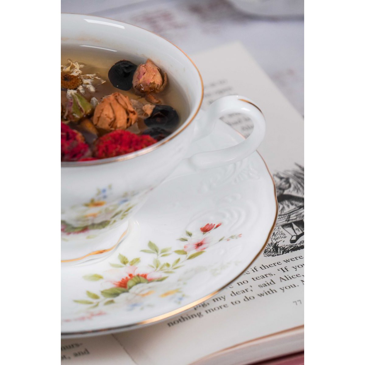 Tazza con piattino Giardino inglese 180 ml Isabelle Rose