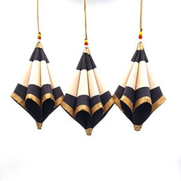 ANNA NERA Fairtrade Cono plegable oro negro natural set/3 900-022
