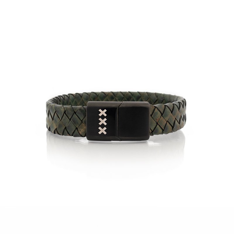 Leather Bracelet Green | Vondel P.