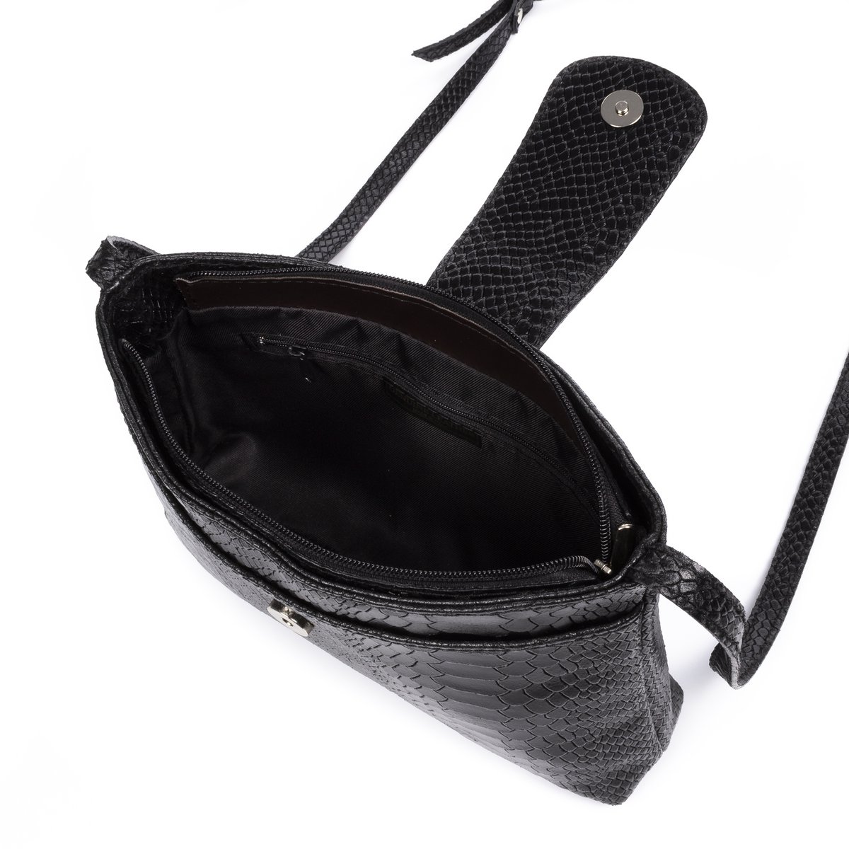 Florence Artegiani. Nola Women's shoulder bag. Genuine leather Suede engraved snake