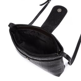 Florence Artegiani. Nola Women's shoulder bag. Genuine leather Suede engraved snake