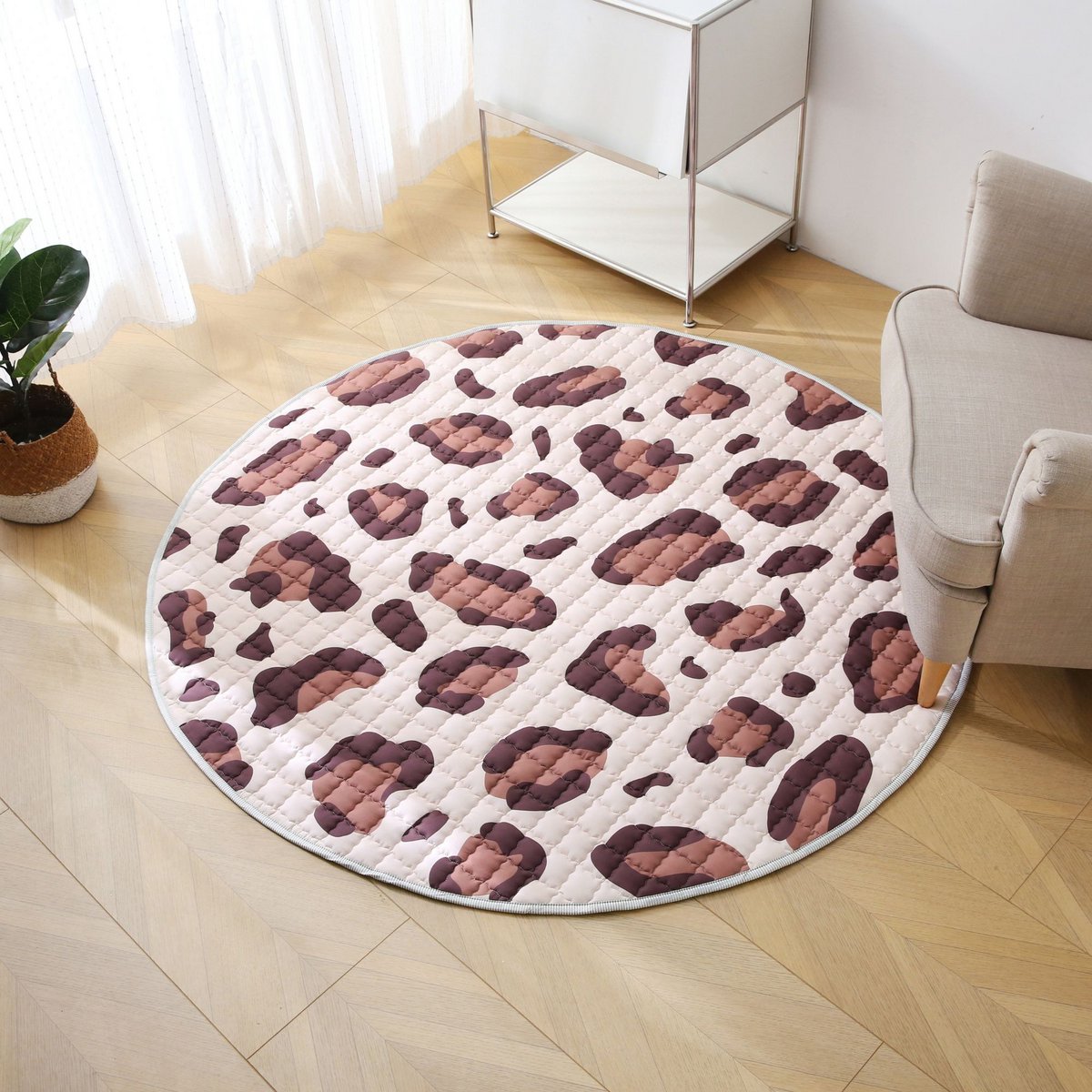 Alfombra de juego acolchada mate Hakuna - Gato salvaje, natural (1,5 m)