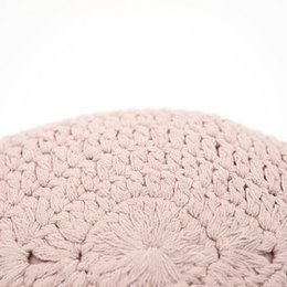 Cojín bohemio de ganchillo PLUME ROSE NUDE