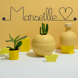 Décoration Murale en Fil de Fer - Ville - "Marseille" - à punaiser - Bijoux de Mur