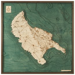 ZAKYNTHOS - Mapa de pared de madera 3D - versión L