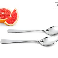 Grapefruitlepelset gemaakt van roestvrij staal