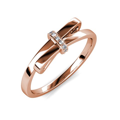 Bague Luminous Bow - Oder Rosé et Cristal