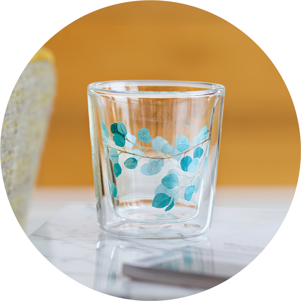 Eigenart Lyn "Eucalyptus" double walled glass, 0.25L, giftbox