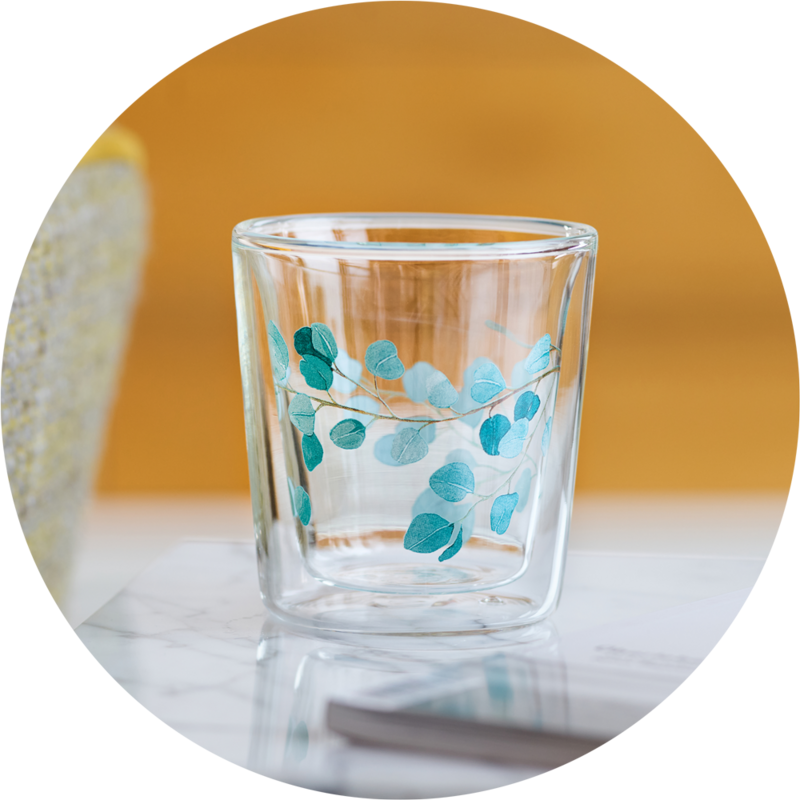 Eigenart Lyn "Eucalyptus" double walled glass, 0.25L, giftbox