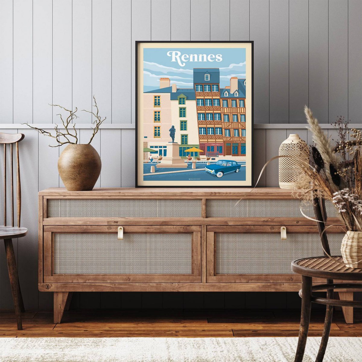 Vintage plakat z St Tropez | Plakat Miasto Saint Tropez Prowansja Lazurowe Wybrzeże Francja Kopia