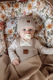 ENZO children's dungarees - 100% merino wool - beige