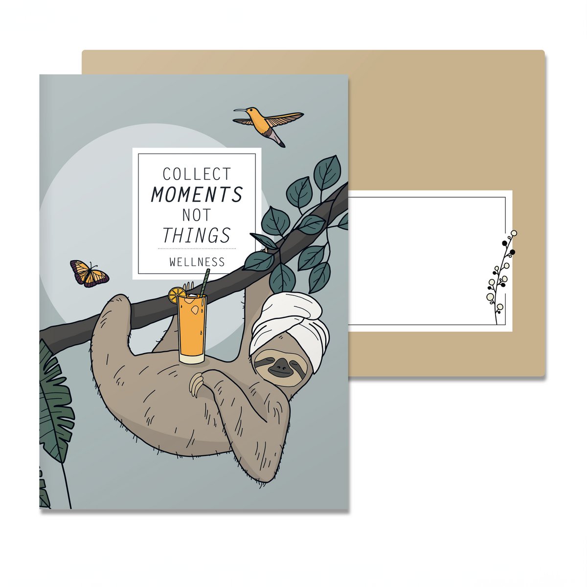 Carte pliante Collect Moments not Things Wellness, paresseux