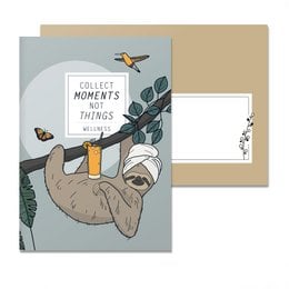 Folding card Collect Moments not Things Wellness, sloth