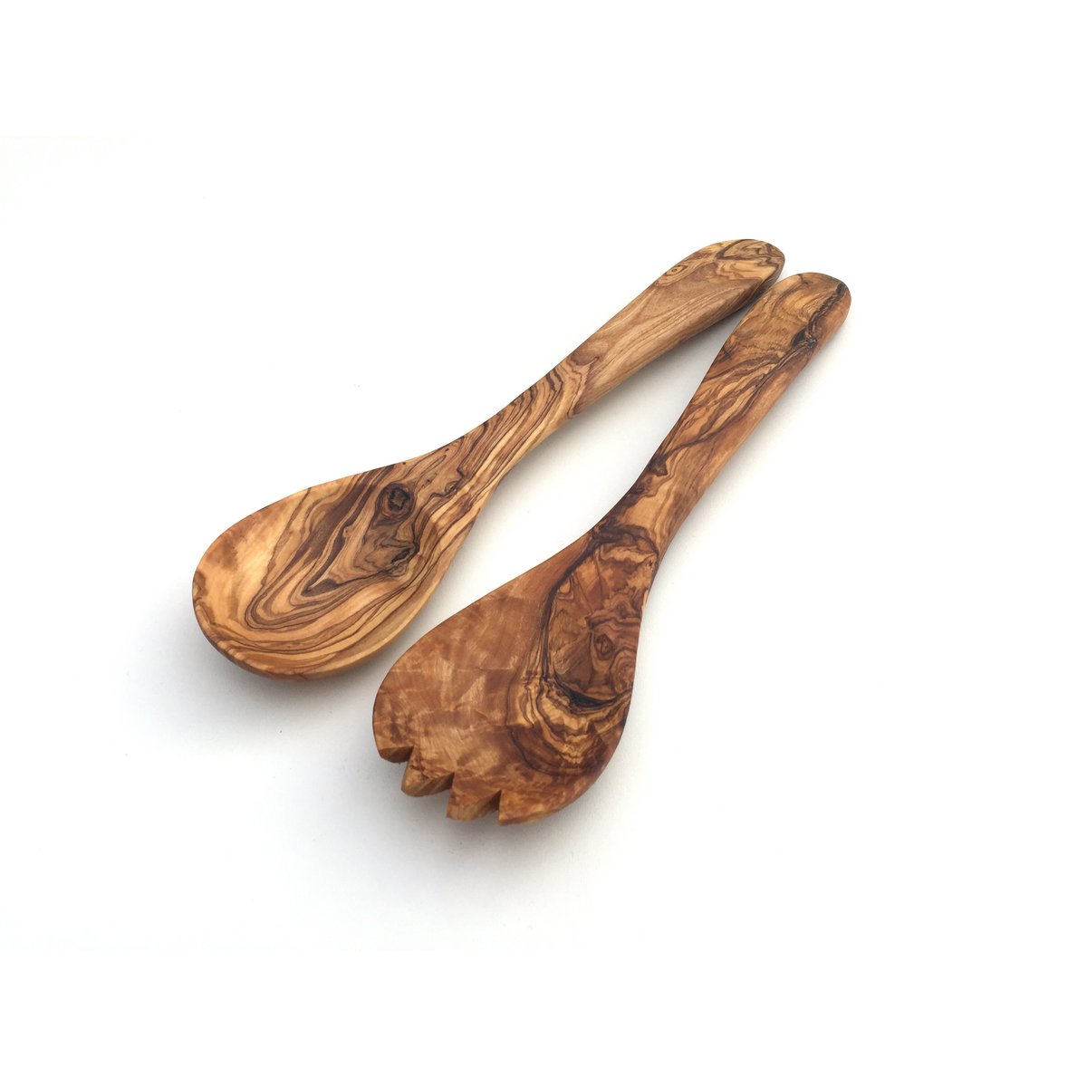 Set of 2 salad servers Kyiv made of olive wood