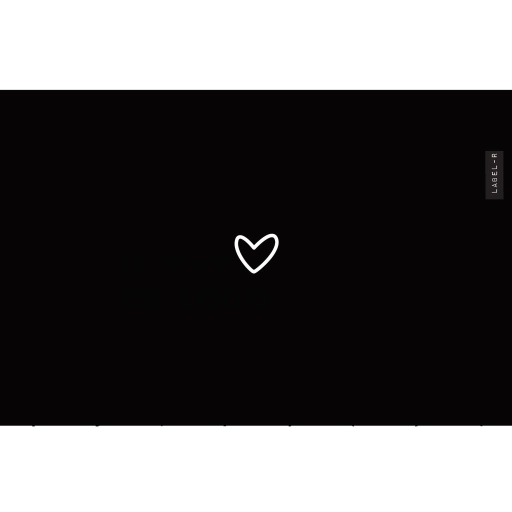 Induction protector black heart 80x52cm