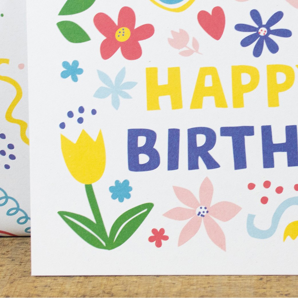 Postkarte "Happy Birthday" aus Recyclingpapier