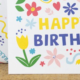 Carte postale "joyeux anniversaire" en papier recyclé